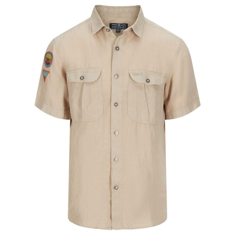 Amundsen Mens Safari Linen Short Sleeve G. Dyed Shirt