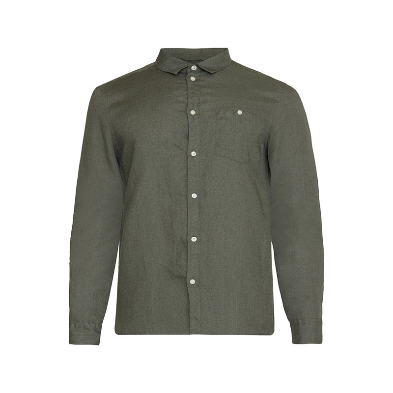 Knowledge Cotton Mens Custom Fit Linen Shirt