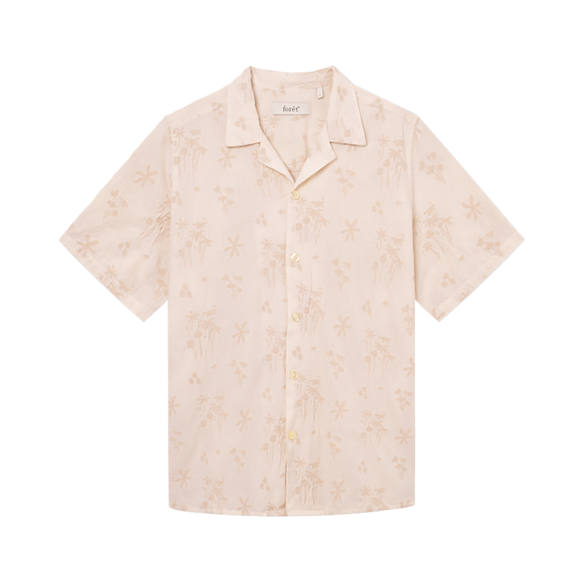 Foret Mens Peer Flower Jacquard Short Sleeved Shirt