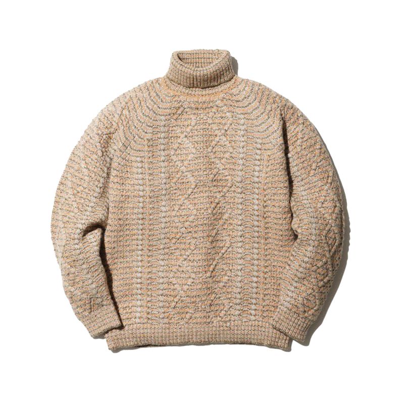 Snow Peak Unisex Alpaca Mixed Knit Turtleneck Pullover
