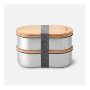 Back + Blum Stainless Steel Double Bento Box 1L