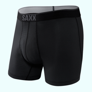 Saxx Mens Quest Boxer Brief Fly Black II Small