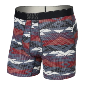 Saxx Mens Quest Boxer Brief Fly Asher Geo/Deep Navy Small