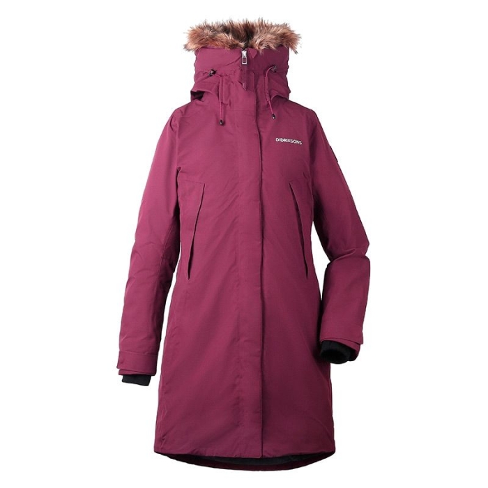 Didriksons Womens Nadine Parka Wine Red