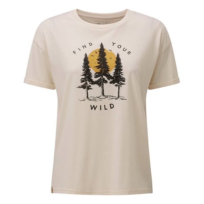 Tentree Womens Your Wild Relaxed T-shirt White Product Front