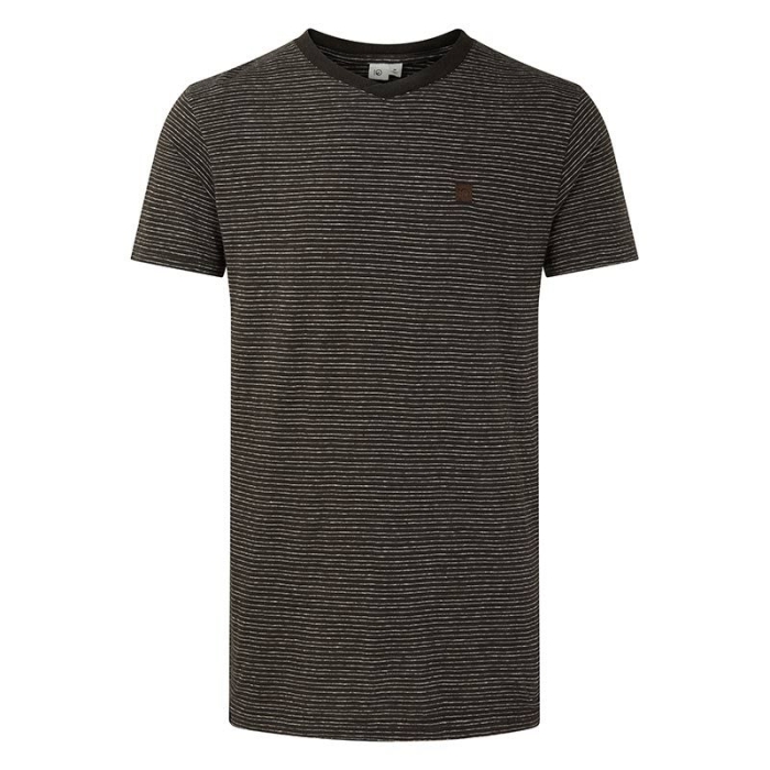 Tentree Mens Hemp V-Neck T-shirt Black and White