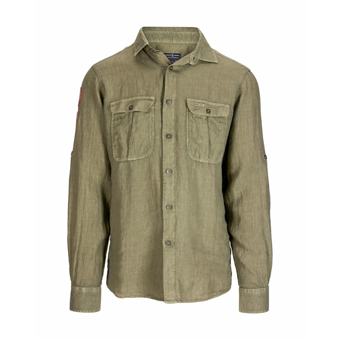 Amundsen Sports Mens Safari Linen Shirt G. Dyed