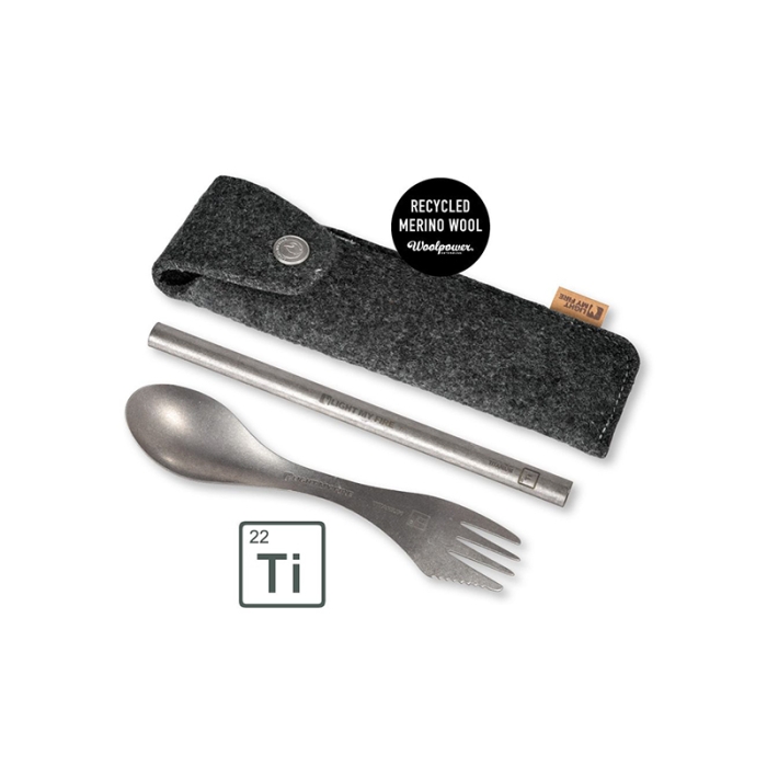 Light My Fire Spork n Straw Kit Titanium (Made in Sweden)