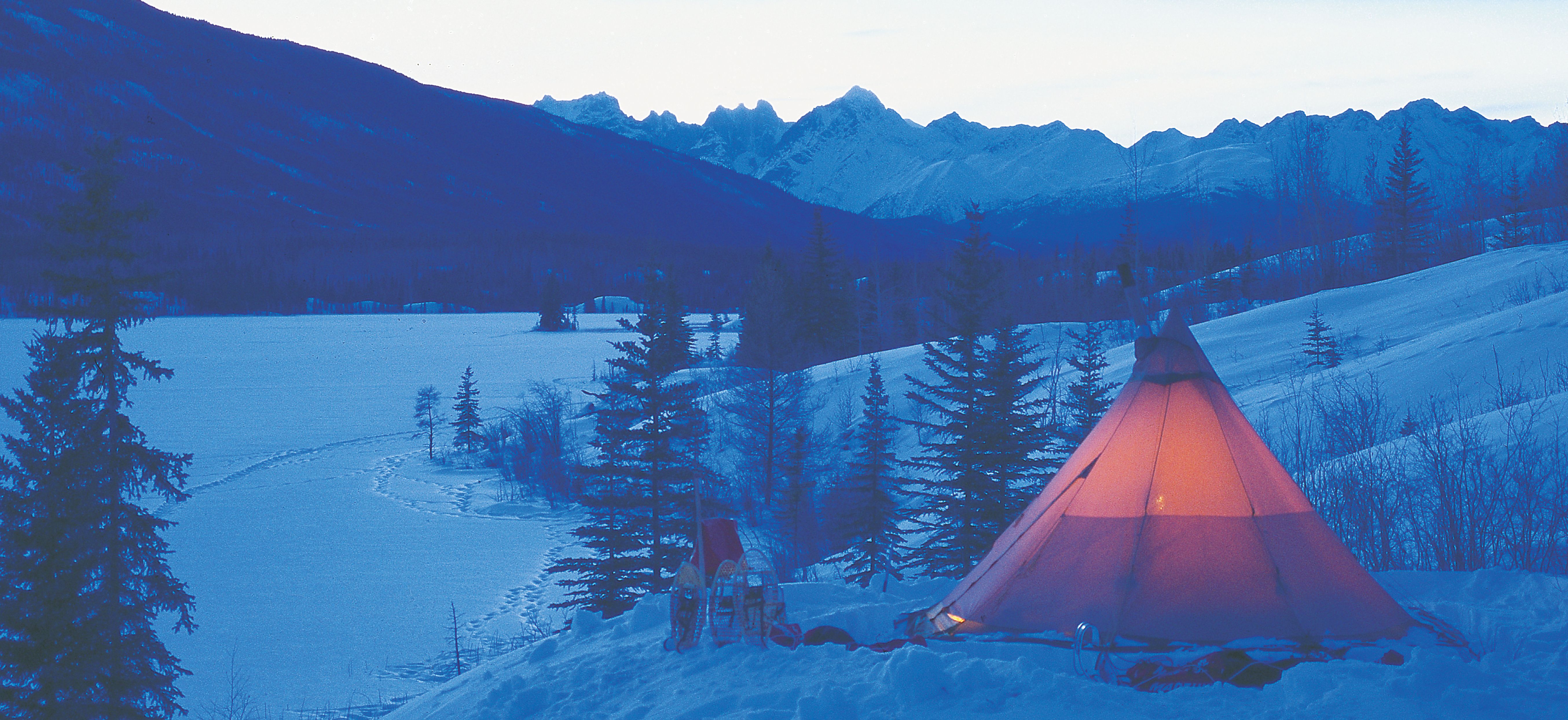 Camping in the snow