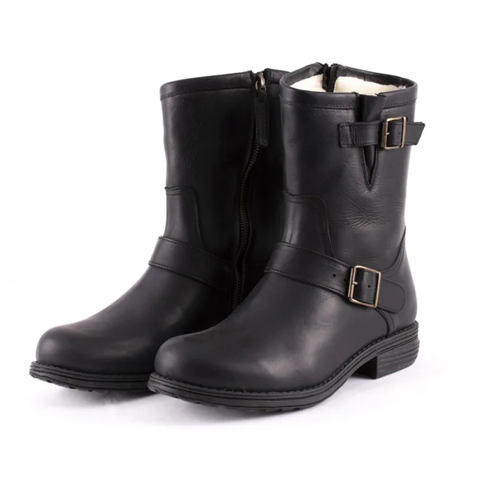 Sheepskin biker boots online